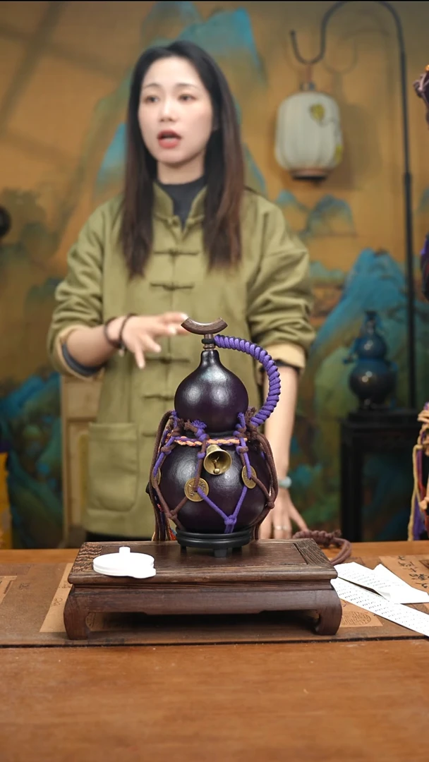 YU079复古网兜款天然酒葫芦（一物一拍）