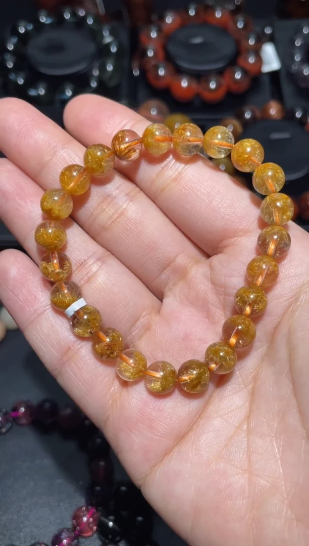 未镶嵌珠宝半成品水晶钛晶花8mm-43