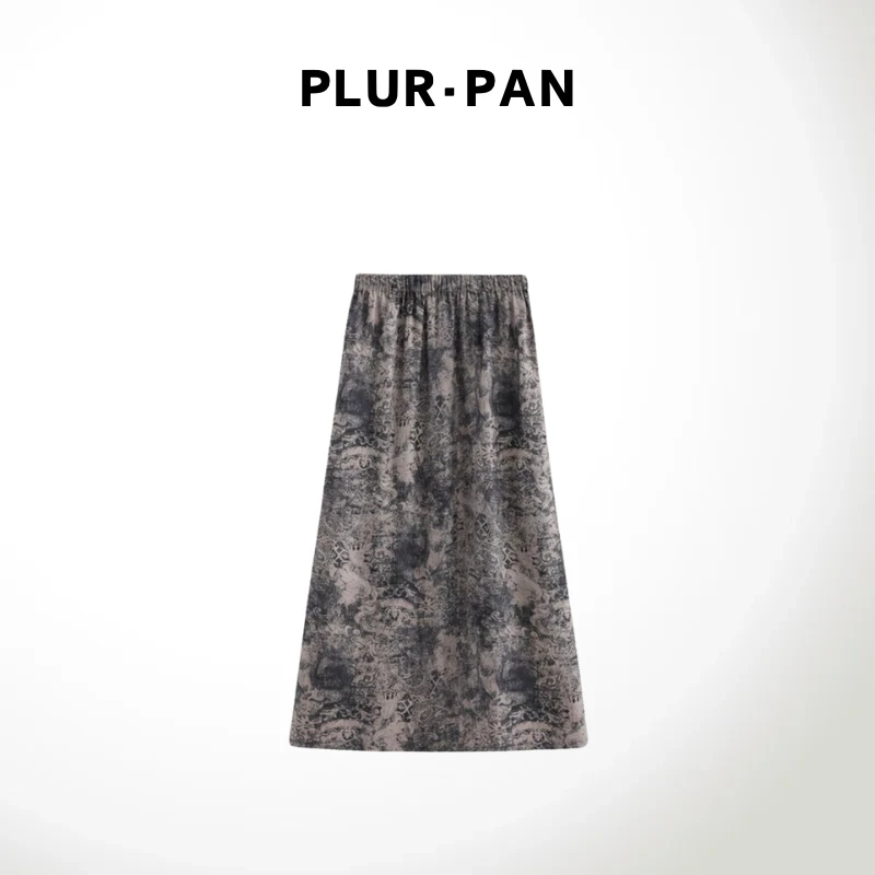 PLUR·PAN【江南水色】印花高级时尚轻奢气质显瘦半裙