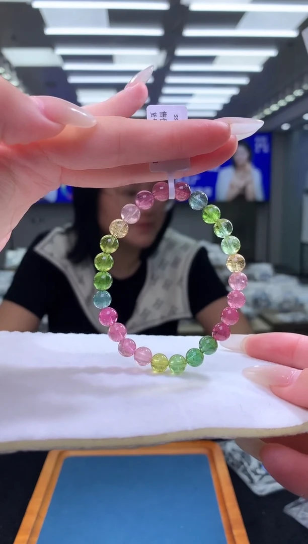 手链未镶嵌碧玺彩虹碧玺单圈7x（多样性发一）