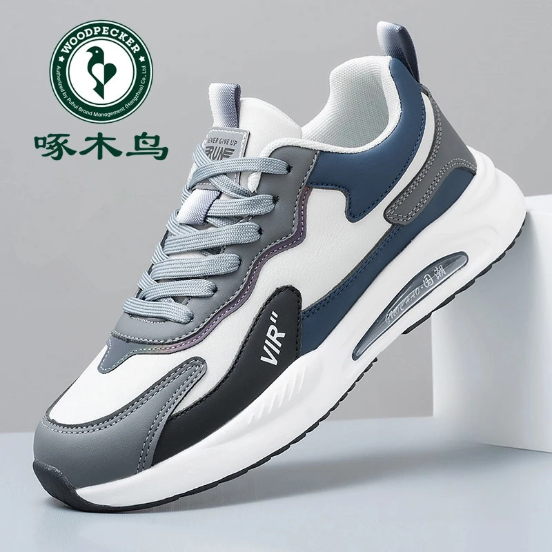 啄木鸟男鞋春夏季新款软底运动休闲鞋子男透气跑步鞋飞织网面鞋潮
