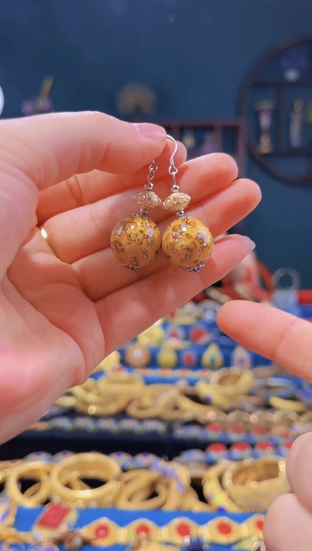 【闪购商品】非遗绝技 犀皮漆耳环 金