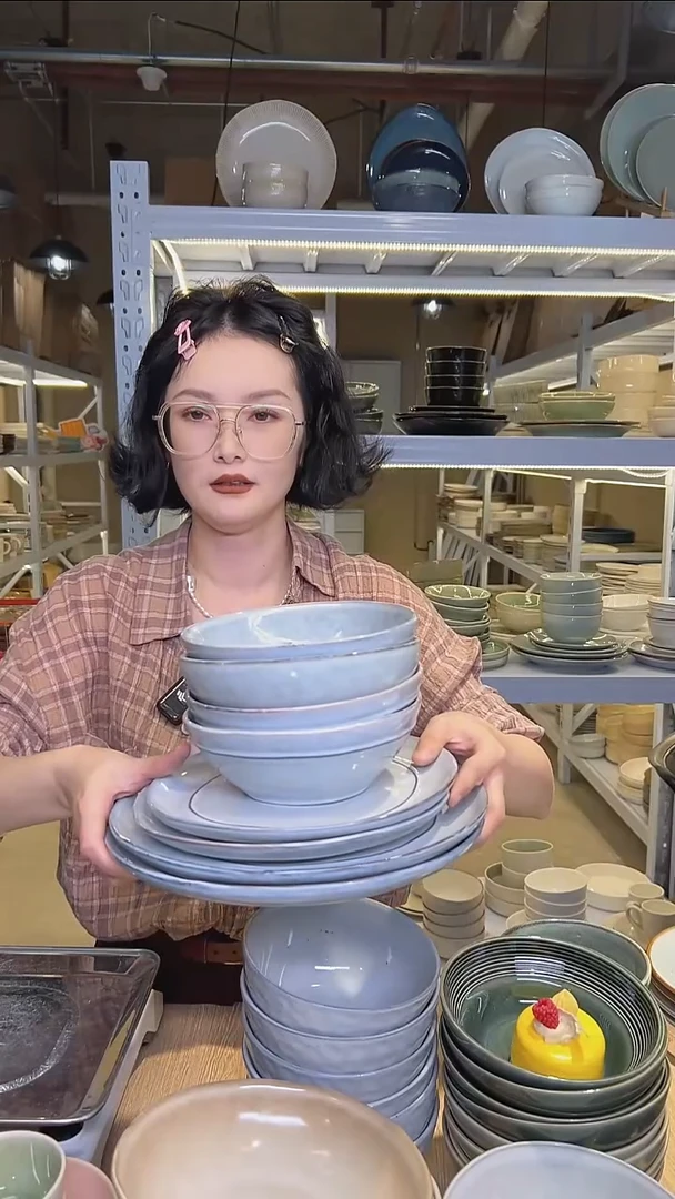 瓷112外贸尾货高温釉下彩陶瓷餐具默认微瑕