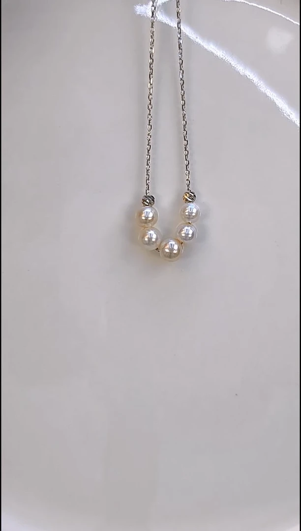 颈饰银S925镶嵌淡水珍珠5-6