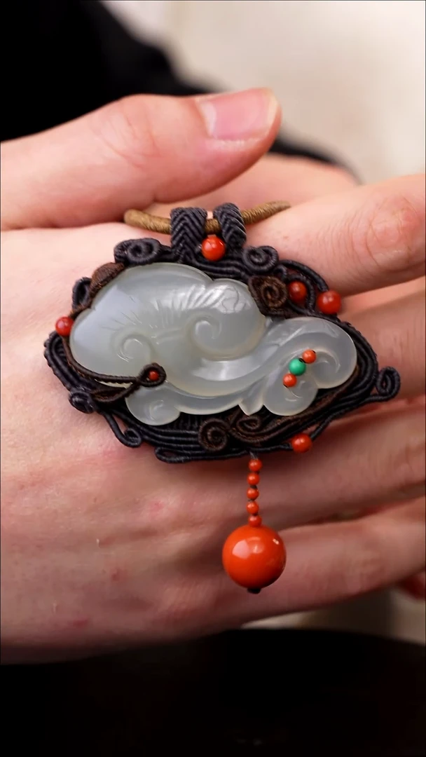 颈饰未镶嵌和田玉称心如意非遗原创国风纯手编设计款