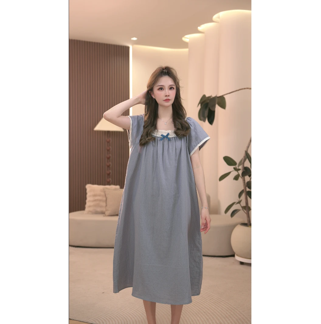 DM【蓝梦织语】高定设计款时尚夏季家居睡裙