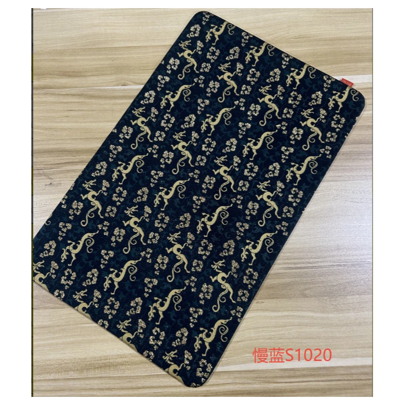 【陶珊居】【螭龙献瑞】 双面圆角织锦茶席45*28（慢蓝S1020）