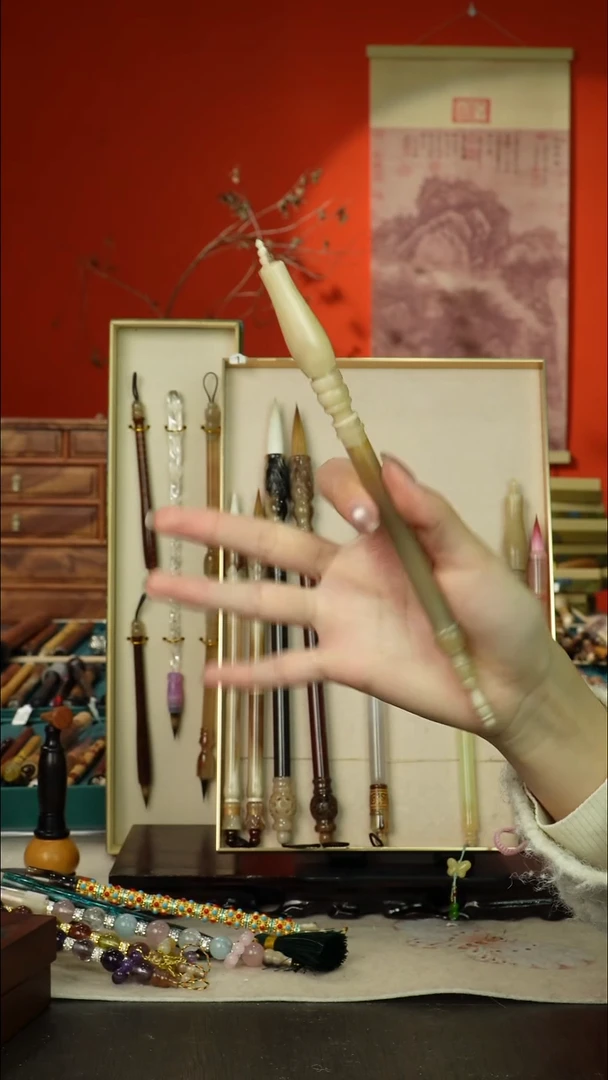 日**亿33号闪孤品高货毛笔链接 清水试笔 蘸墨不退