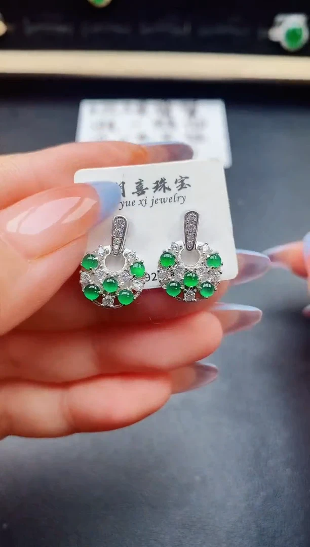 翡翠戒指银S925镶嵌321321