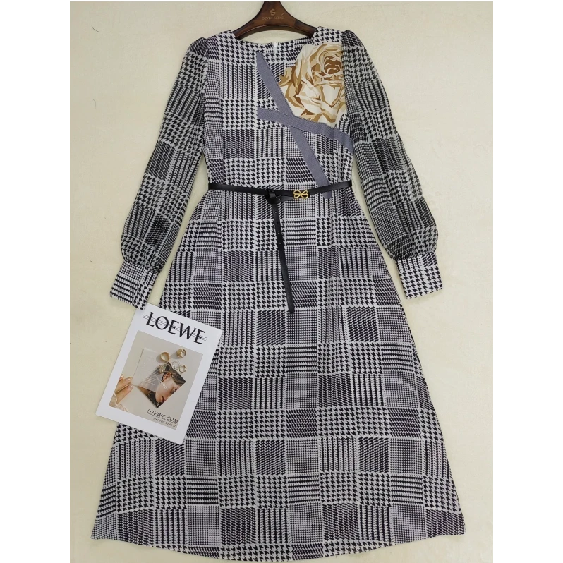 【杨总专属】七景高档定制夏季款时尚印花气质女装连衣裙 SL24007