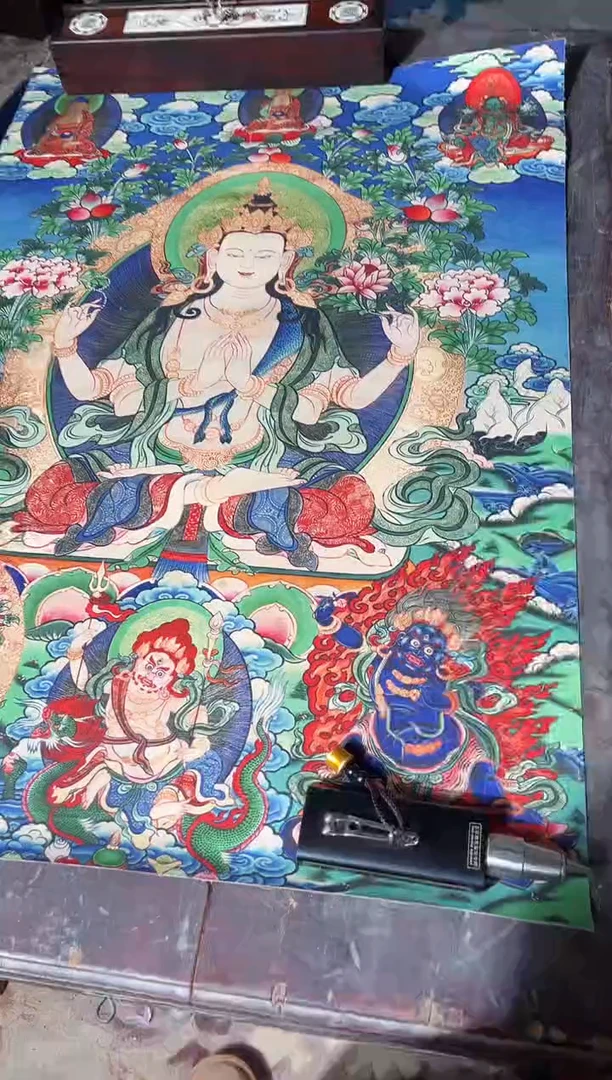 卷轴画龙妹妹的唐卡tk16093