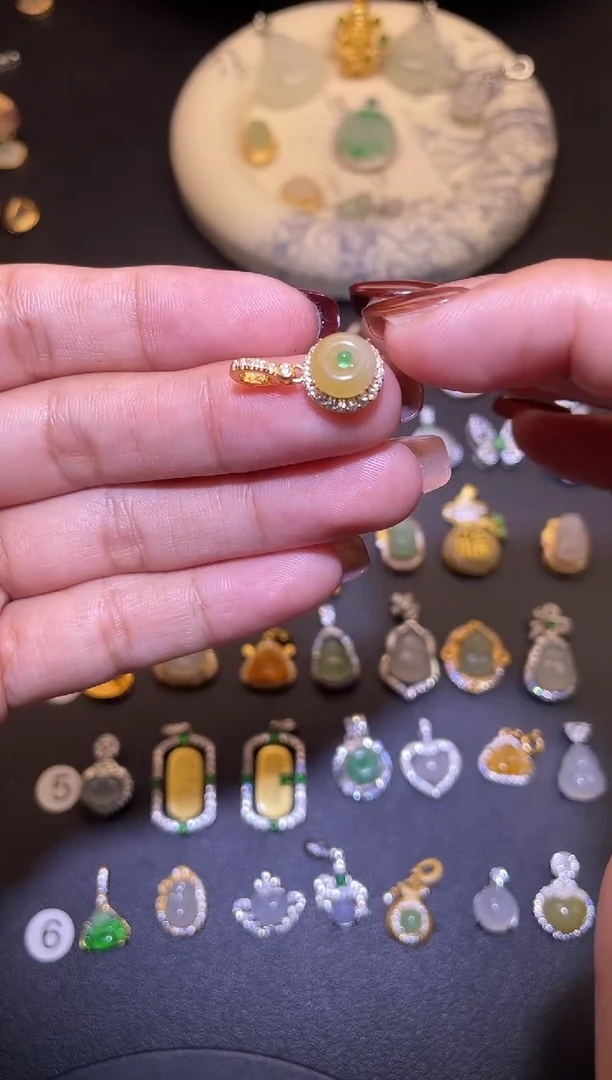 吊坠(不含链)银S925镶嵌翡翠1