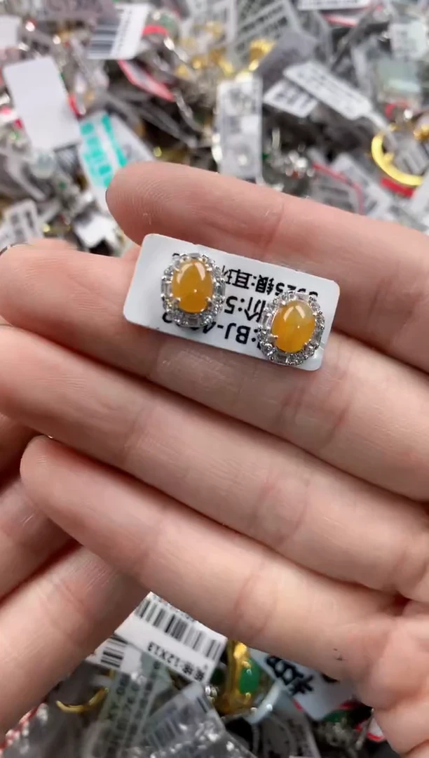 银S925镶嵌戒指翡翠10-10-10   7