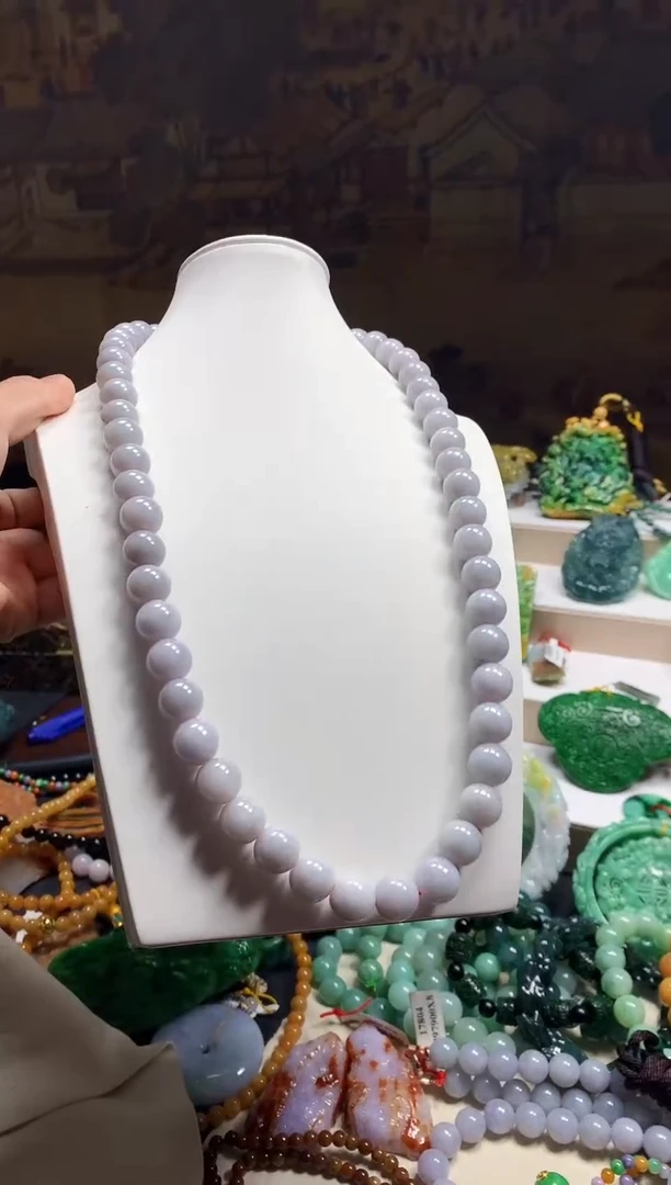 颈饰未镶嵌翡翠天然A货翡翠满紫