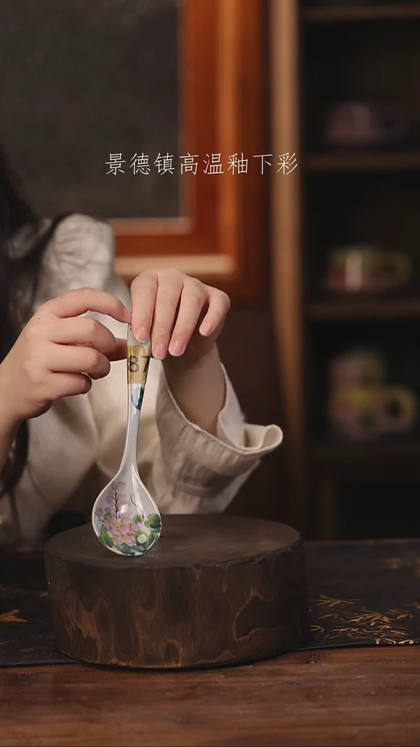 陶瓷景德镇高温釉下手绘陶瓷@L287@