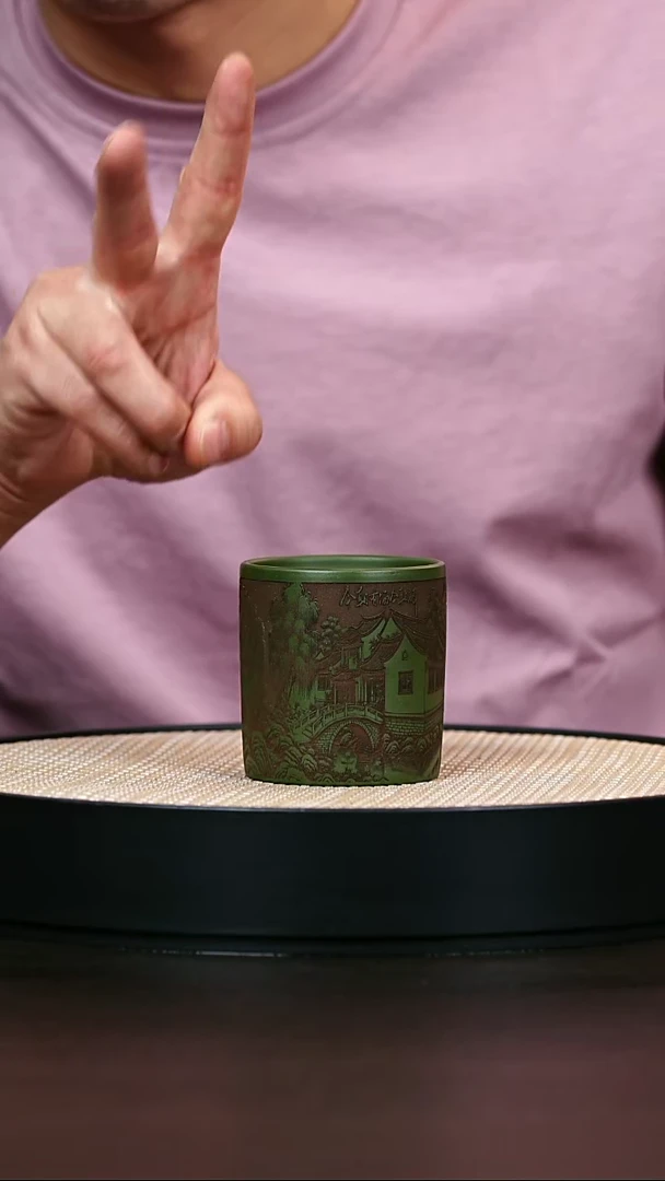 茶壶紫砂原矿紫砂古绿泥200cc