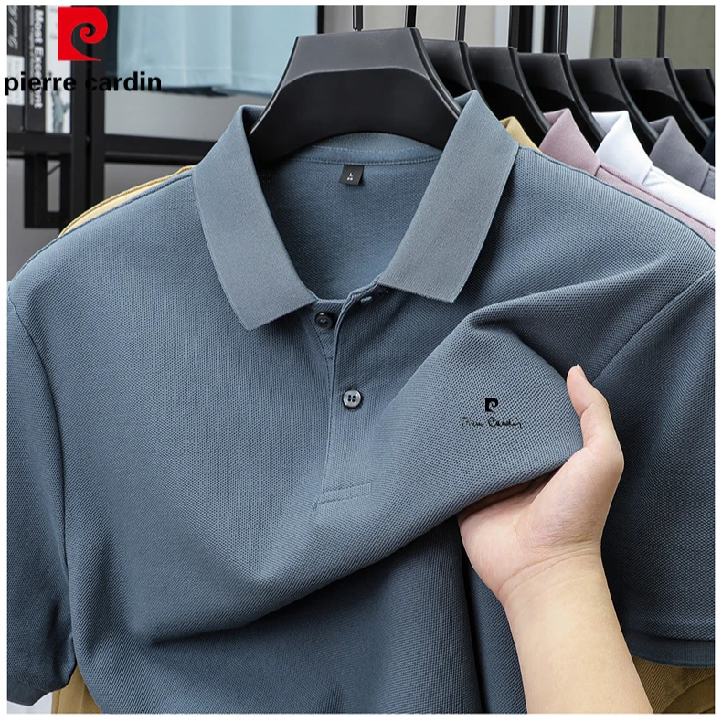 【皮尔卡丹】100全棉男士爸爸中年翻领polo衫翻领夏装纯色半袖