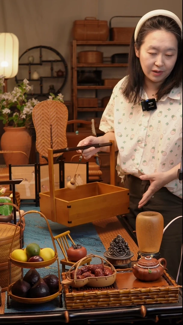 【品楠】提盒楠竹竹制提篮外出野餐便携