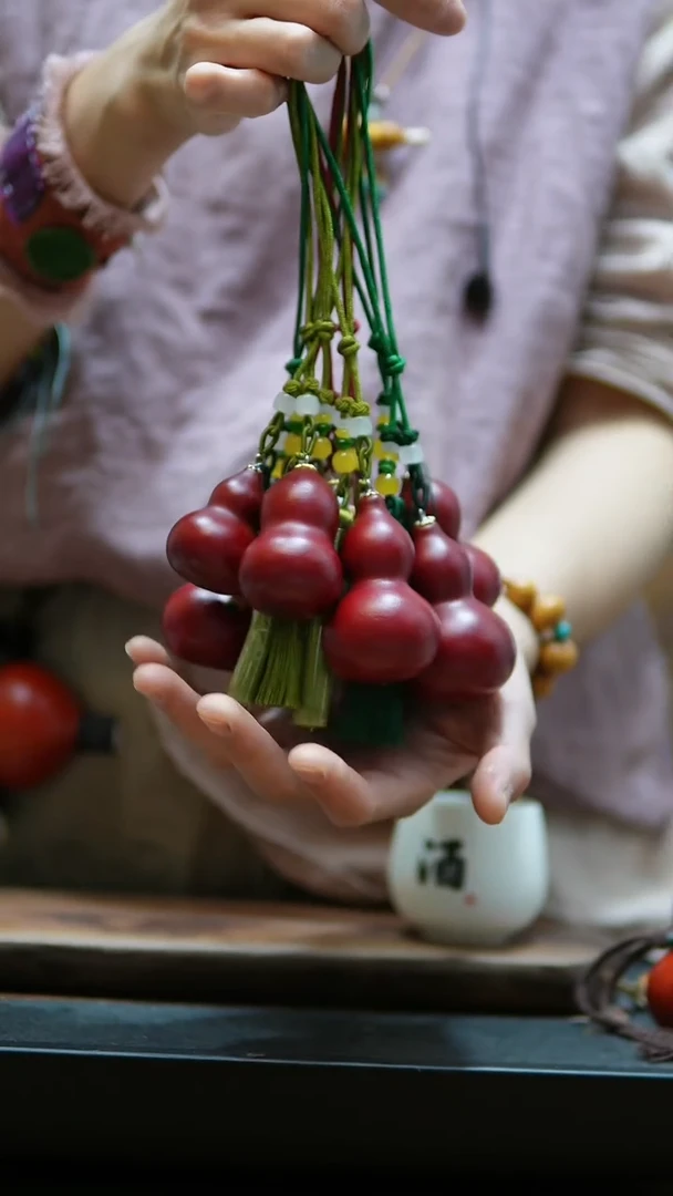 （鸿运当头）天然葫芦一个  大漆葫芦车挂  包挂  挂件 随缘器形