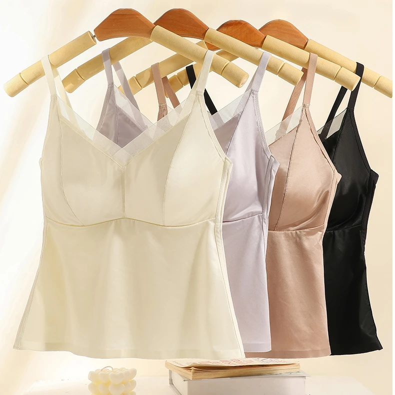 2025新款春夏简约免穿背心聚拢透气纯色性感防走光女吊带外穿261