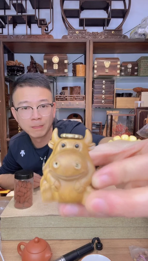 乌木类书架700绿檀牛倒流香摆件+小叶塔香