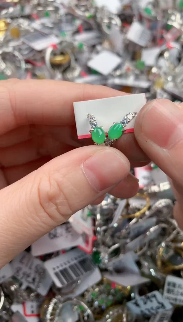 银S925镶嵌戒指翡翠131313---1