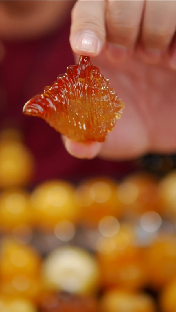 裸石琥珀未镶嵌荧光海螺21.5