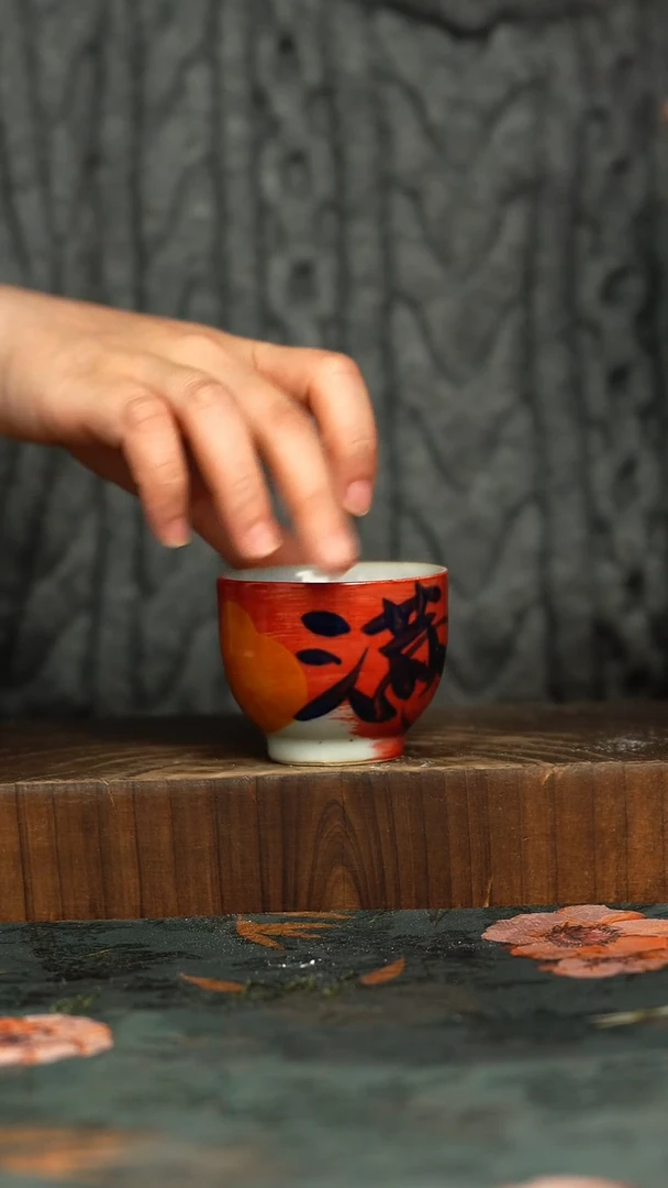 杯釉下彩手工手绘同款陶器