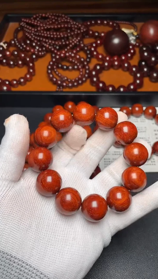 手串/手链小叶紫檀2.0鳞底满金星果冻黑皮钢印料