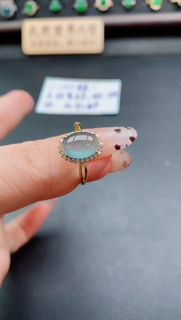 银S925镶嵌戒指翡翠1