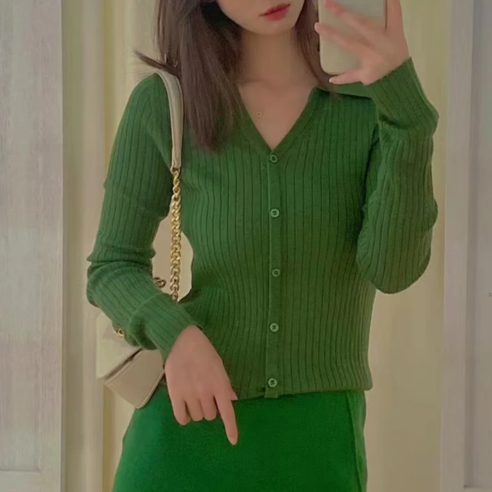 秋冬时尚气质百搭高级感翻领针织衫H1163