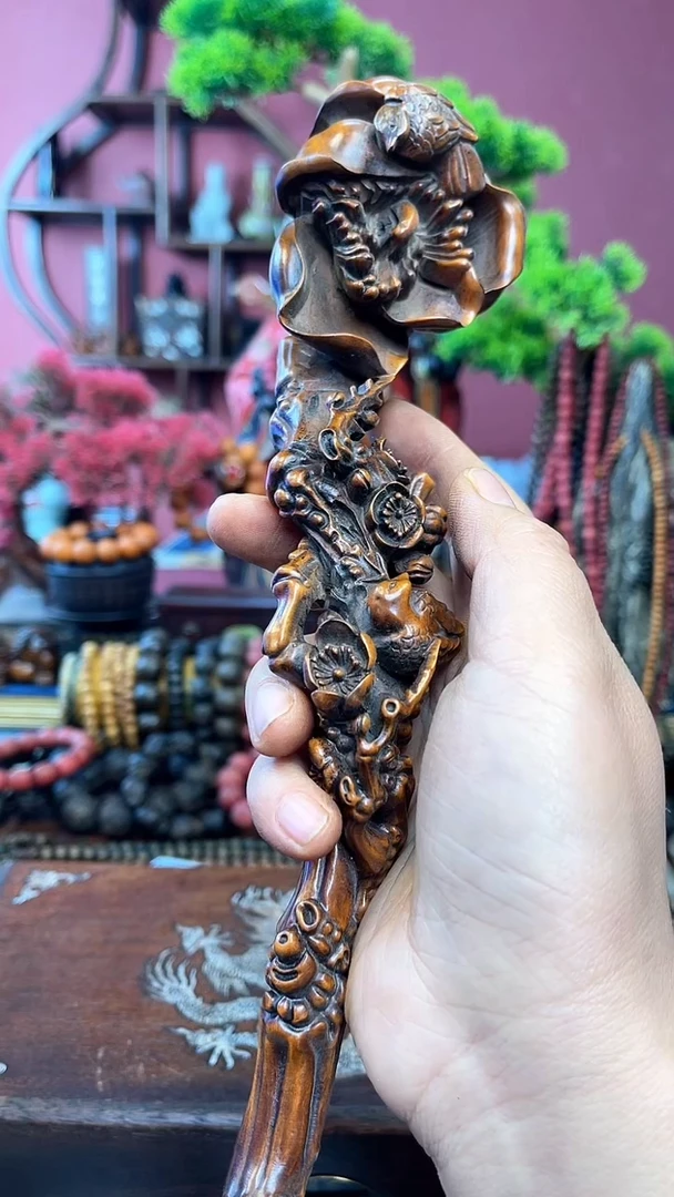 【闪购商品】木摆件编号229-花朵如意~妍妍批发清