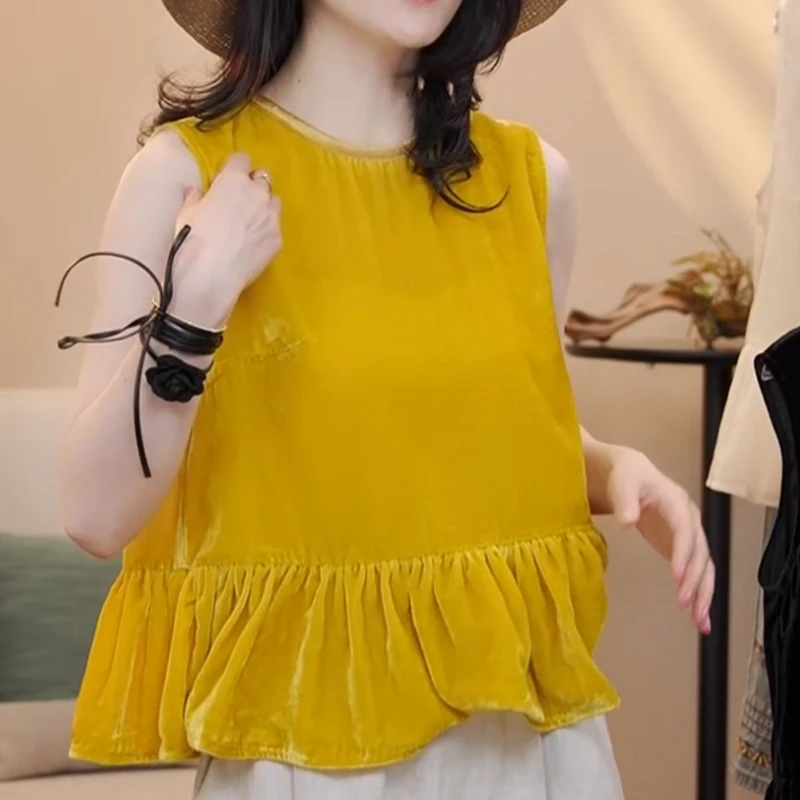 2025新款洋气夏季减龄时髦荷叶摆显瘦百搭上衣LK2503832