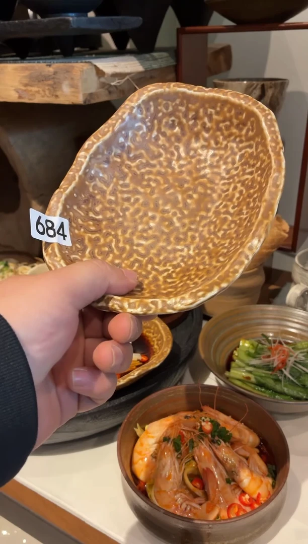 瓷片仙*掌684锤纹盘1个