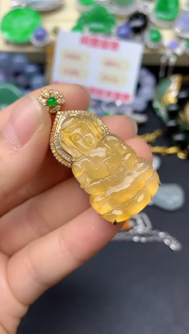 颈饰18K金镶嵌翡翠318-翡翠雪姐天天见