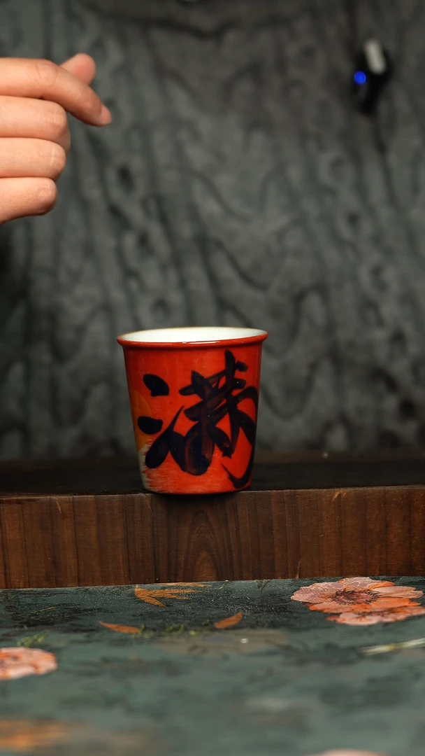 杯釉下彩手工手绘同款陶器