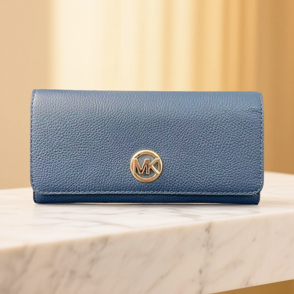 95新 MICHAEL KORS/迈克高仕 藏蓝色长款钱包 1747 2645
