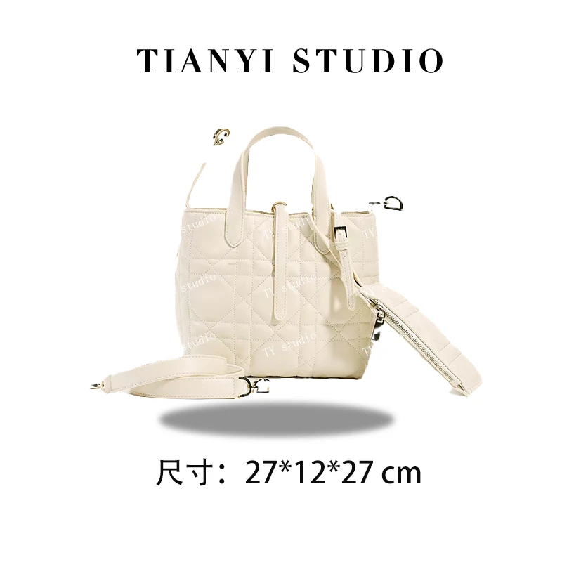 【TY】QYX-9898-奶昔白 迪家＆Toujours单肩斜跨真皮女包