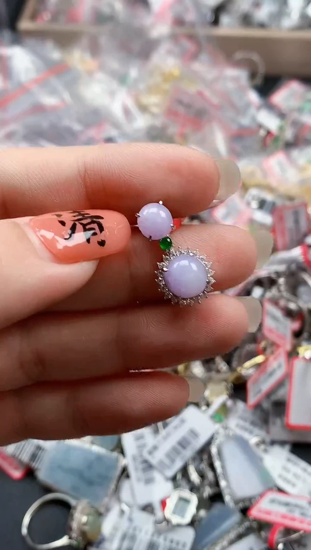 银S925镶嵌戒指翡翠天然A货缅甸翡翠