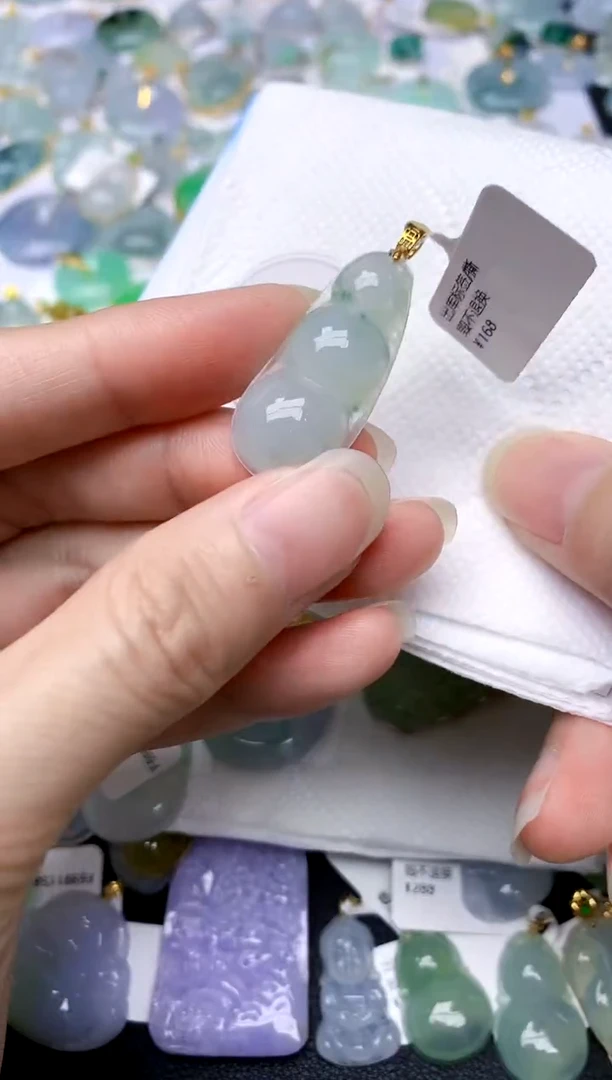 颈饰银S925镶嵌翡翠天然A货翡翠