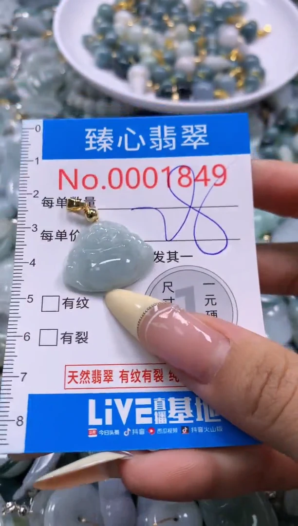 翡翠未镶嵌颈饰含绳0001849