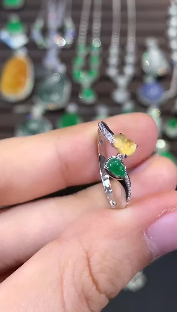 18K金镶嵌戒指翡翠B12 多样性一件发货