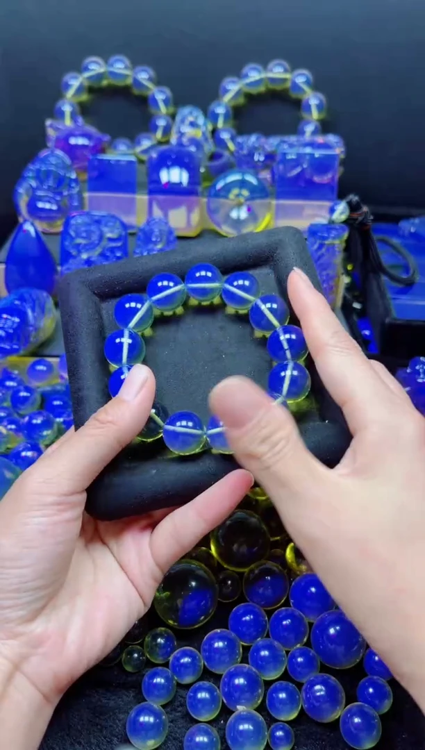 多米尼加净水蓝18m手串