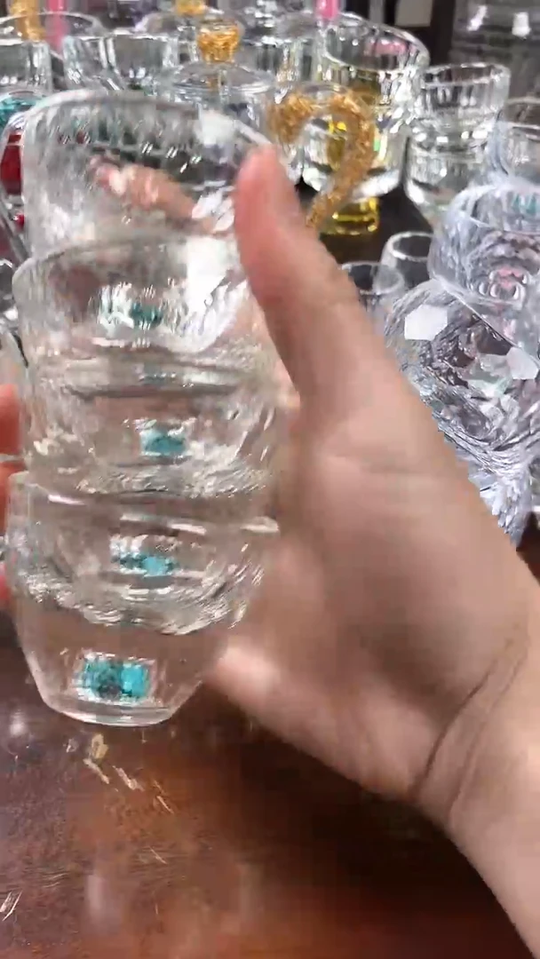 【闪购商品】玺宴新款水晶小多面茶碗绿松石4个装