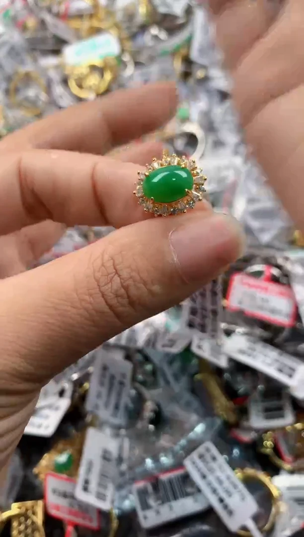 银S925镶嵌戒指翡翠111     4