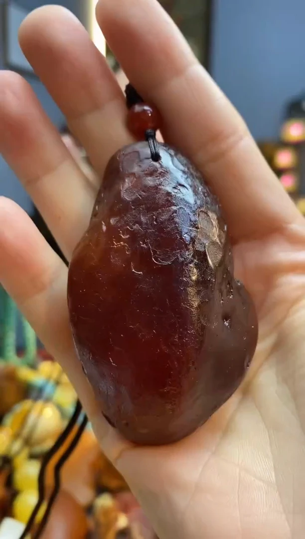 琥珀颈饰未镶嵌吊坠