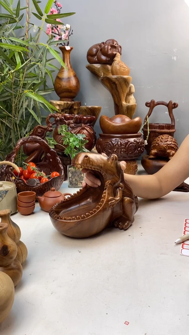 香樟木A39恐龙摆件/尺寸