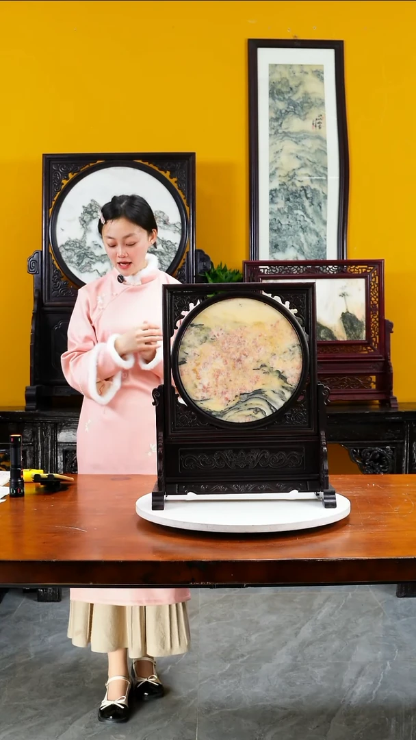 石材天然大理石画摆件
