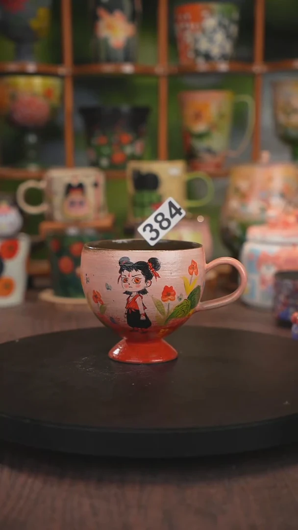 紫砂油画釉下彩手绘384