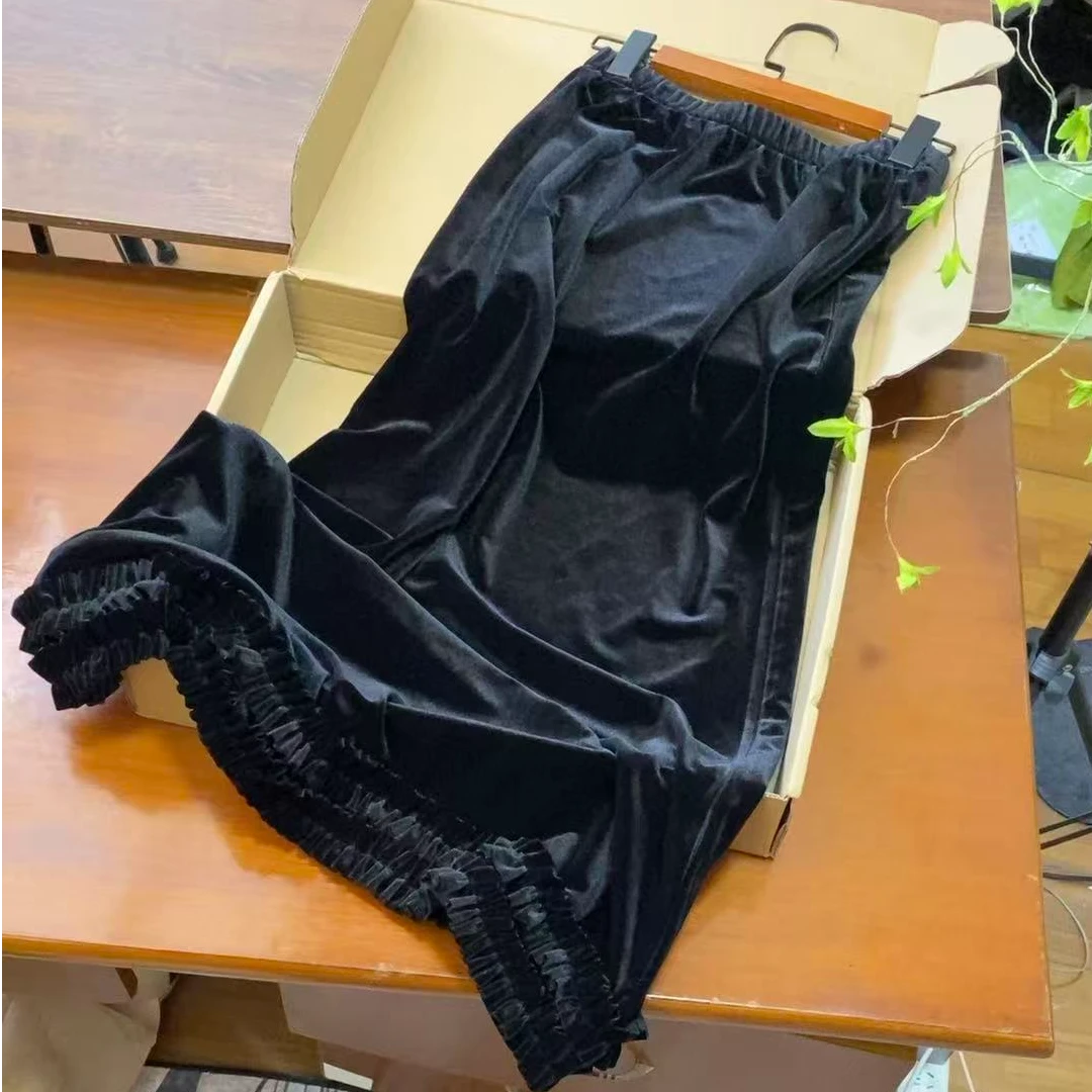 【朵朵】（裙子，裤子都有）显瘦宽松版秋季百搭丝绒女士直筒裤简约款